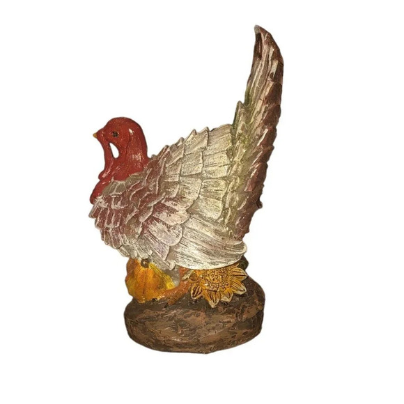 Unbranded TURKEY 7" Resin Thanksgiving Fall Holiday Decoration Home Decor Glitte - Picture 3 of 8